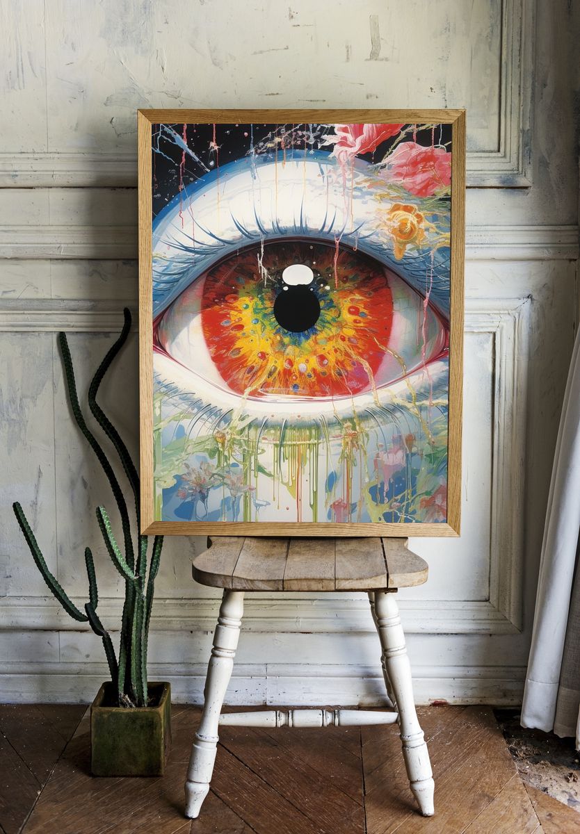 Surreal Rainbow Eye Illustration Poster. room preview
