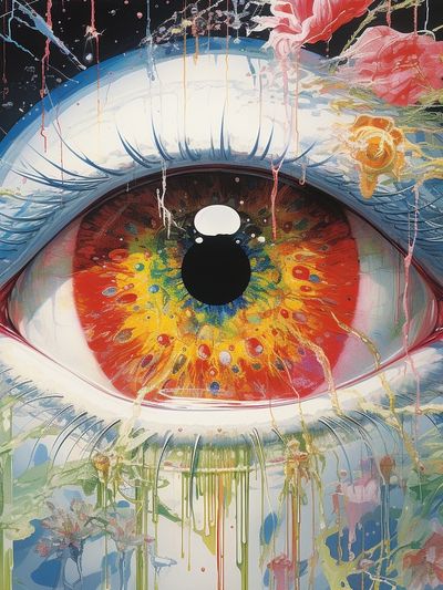 Surreal Rainbow Eye Illustration Poster.