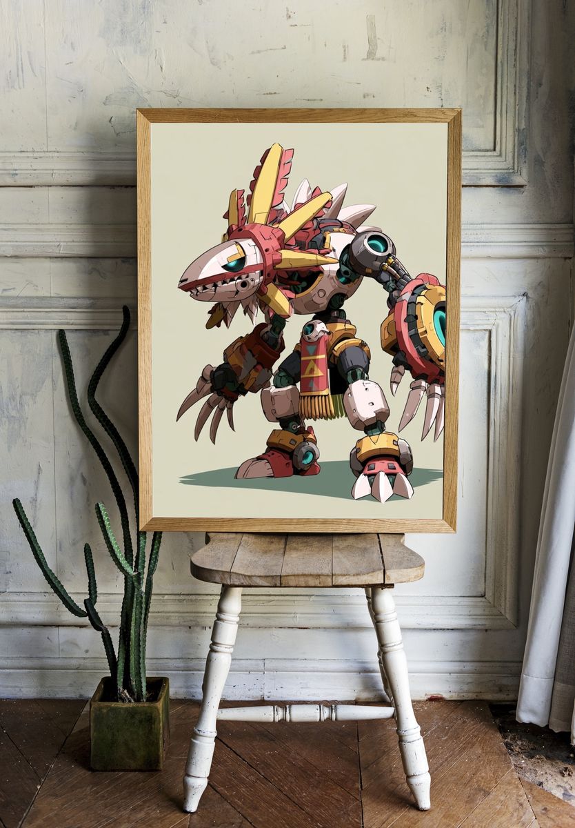 Mechanical Beast Illustration Poster. — room view 1