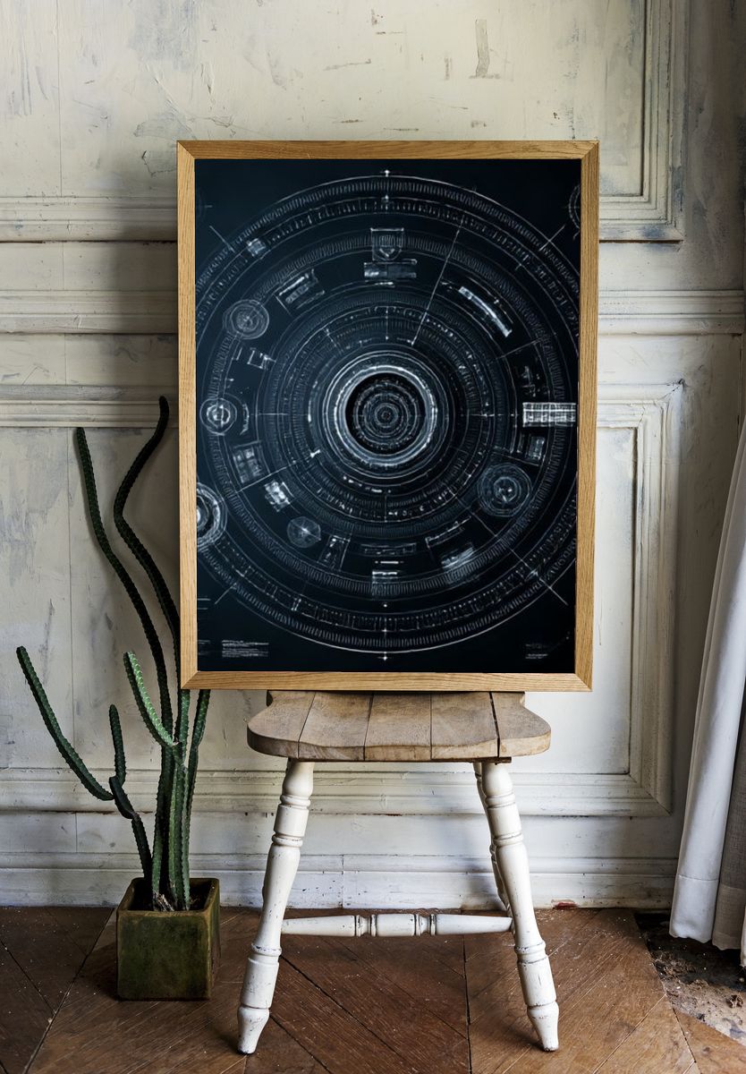 Futuristic HUD Interface Poster. room preview