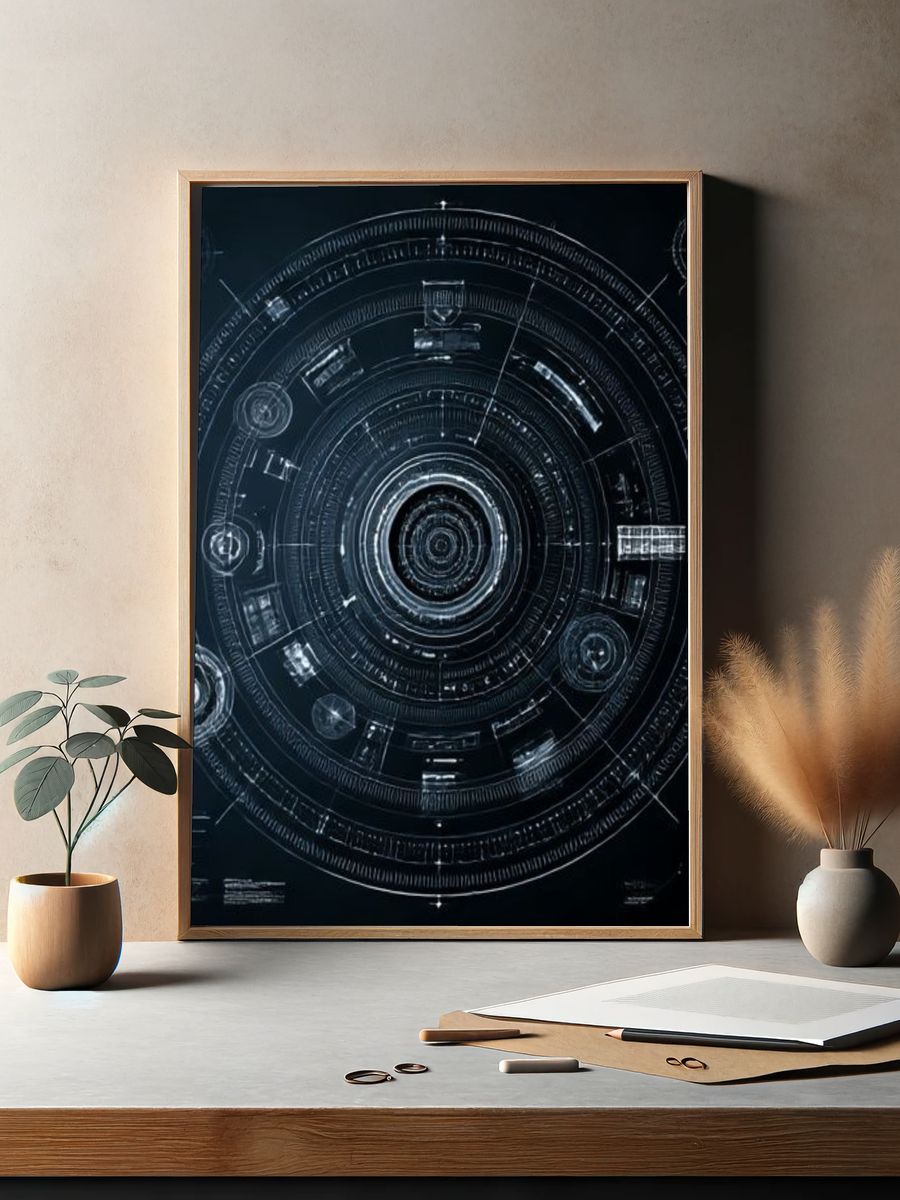 Futuristic HUD Interface Poster. — room view 2