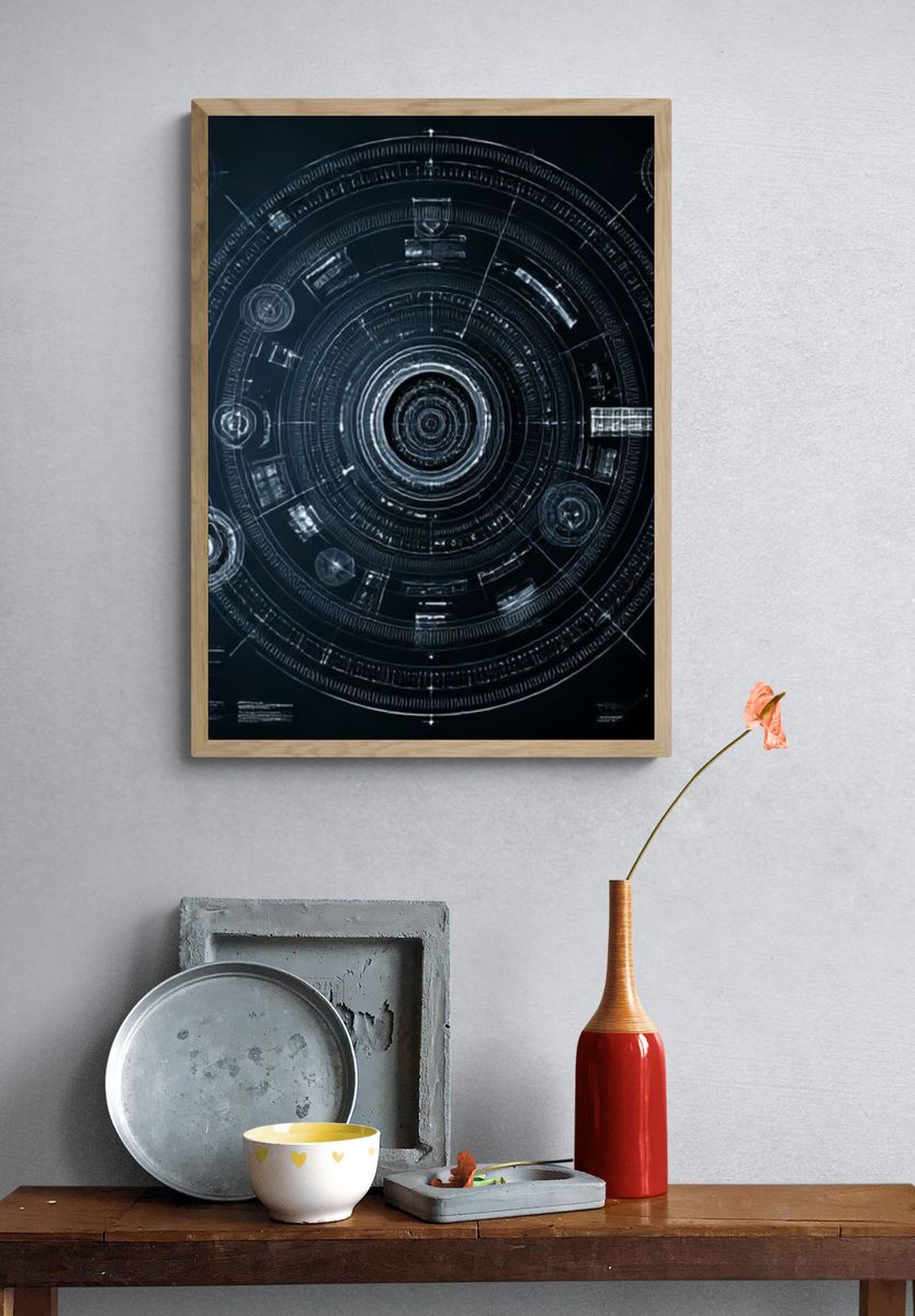 Futuristic HUD Interface Poster. — room view 3
