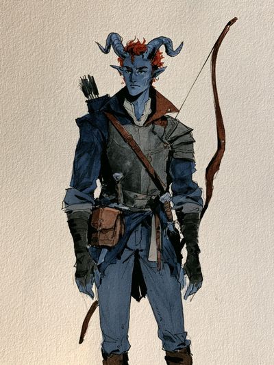 Tiefling Archer Illustration Poster.