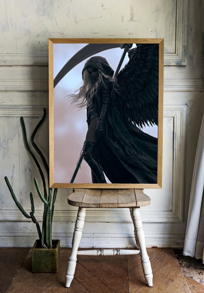 Dark Angel Fantasy Illustration Poster. room preview