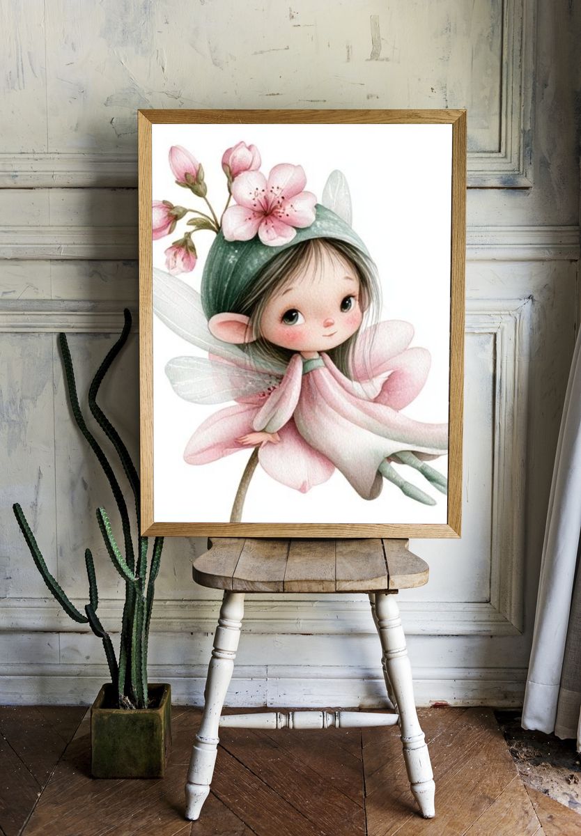 Blossom Fairy Illustration Poster. room preview