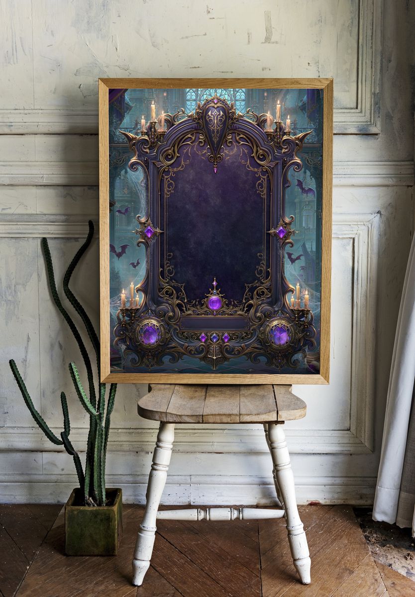 Gothic Fantasy Mirror Poster. — room view 1