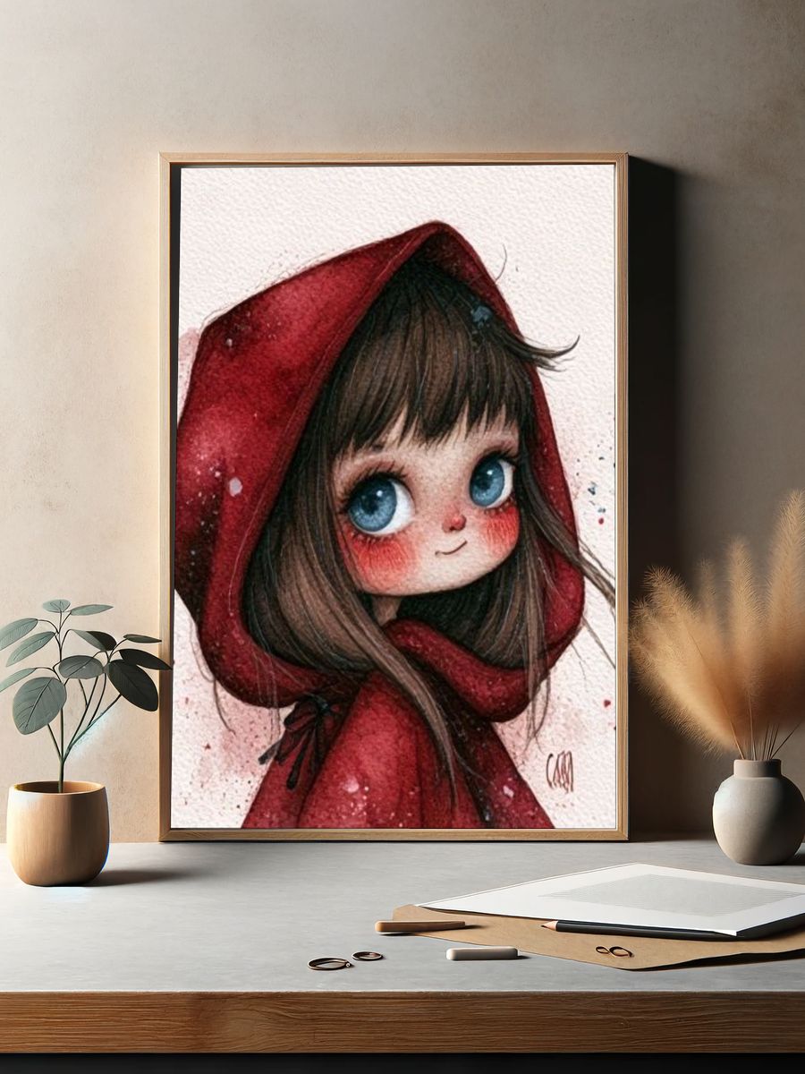 Little Red Riding Hood Illustration Poster. — room view 2
