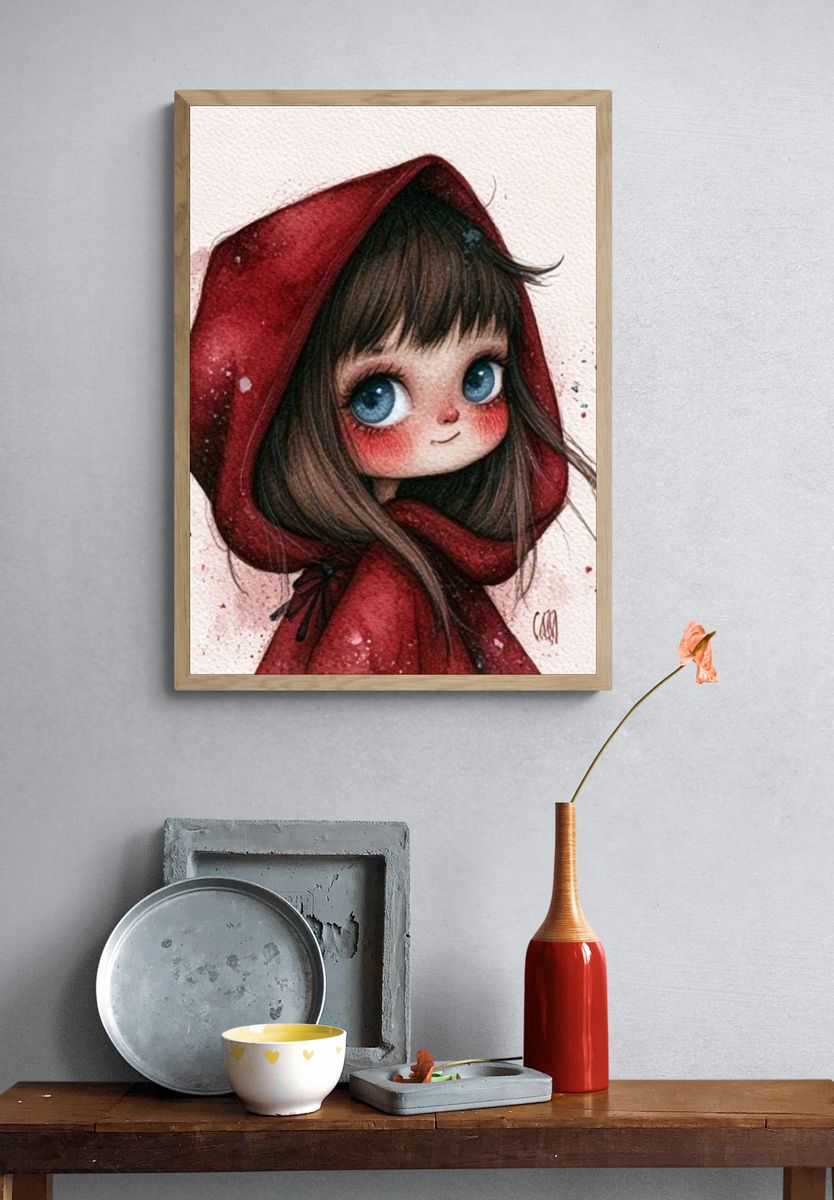 Little Red Riding Hood Illustration Poster. — room view 3