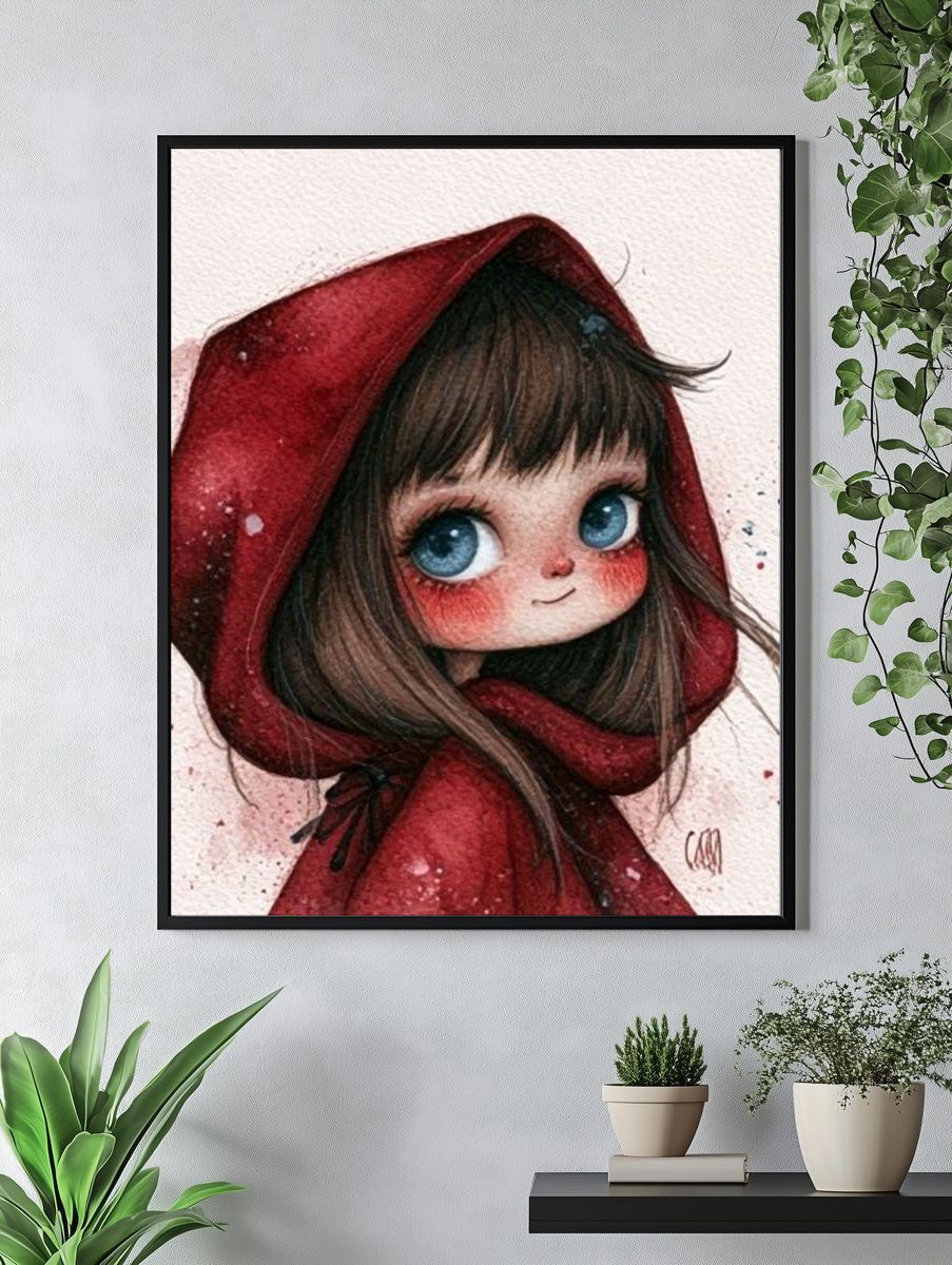 Little Red Riding Hood Illustration Poster. — room view 4