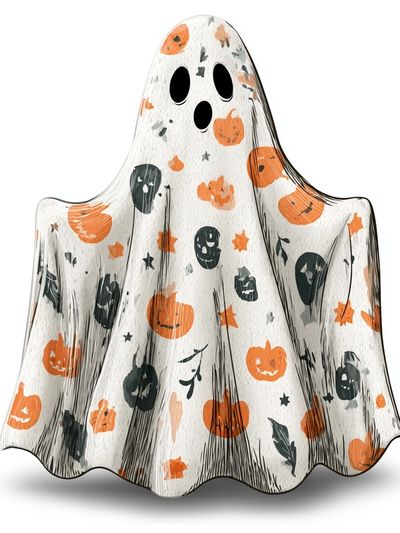 Halloween Ghost Pattern Illustration Poster. poster