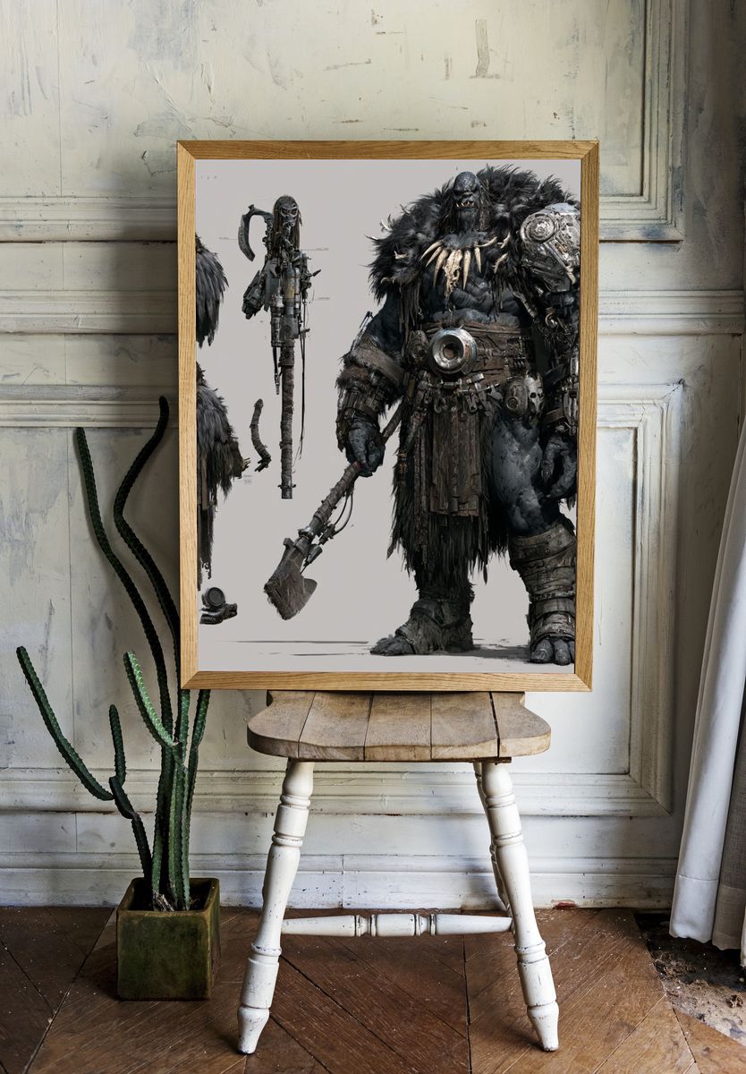 Orc Warrior Concept Art Poster. — room view 1