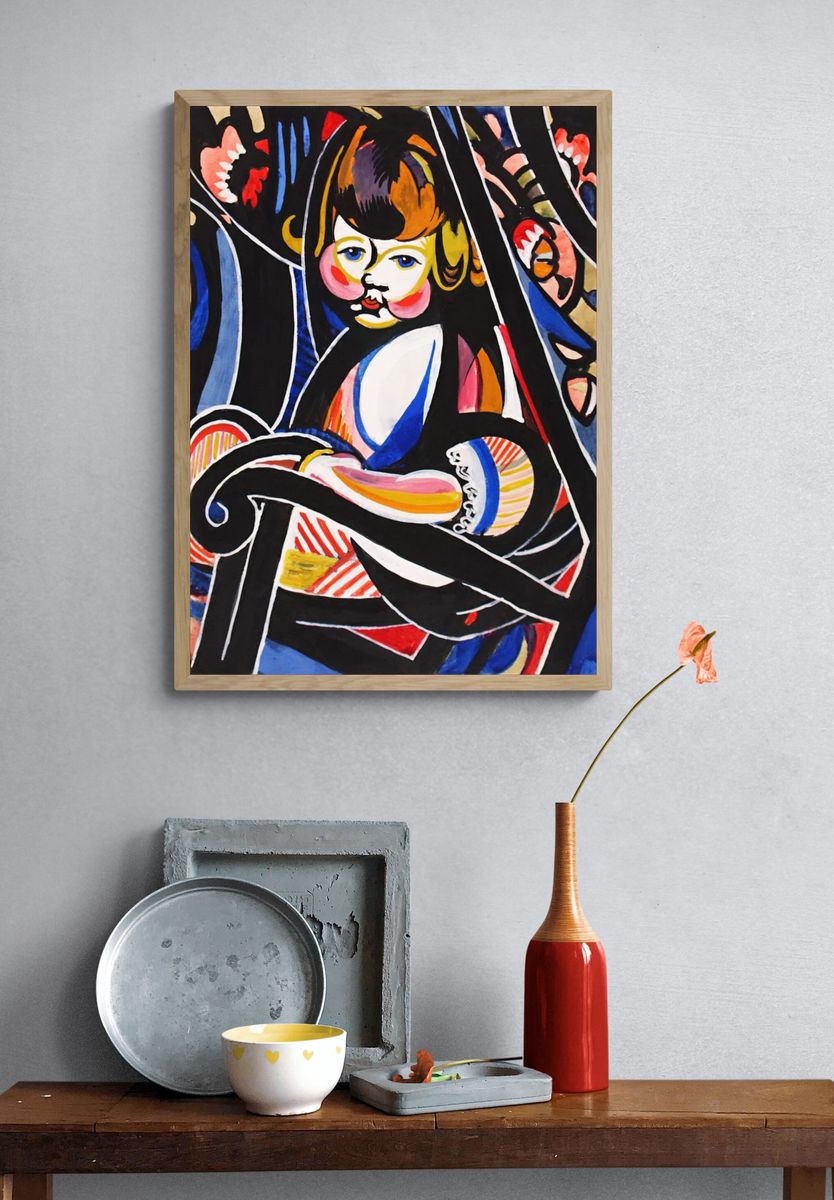 Child Rocker (ca.1916) painting high. — room view 3