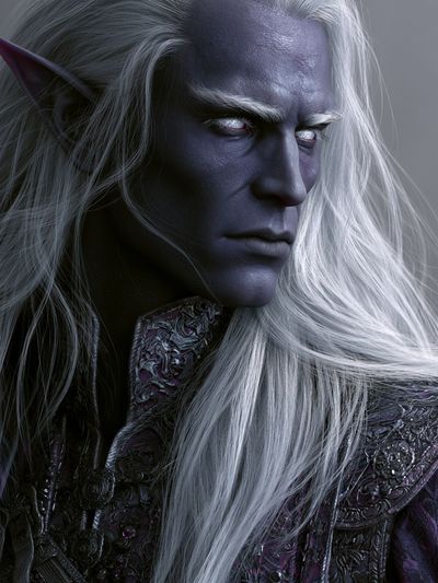 Dark Elf Portrait Fantasy Print.
