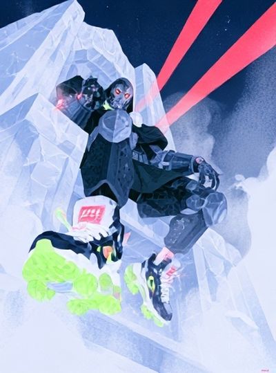 Mecha Skater Digital Art Poster.