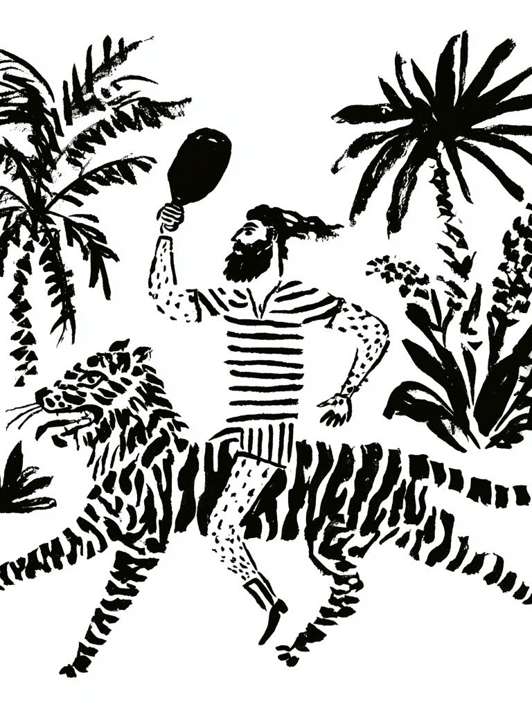 Jungle Rider Ink Poster. poster detail