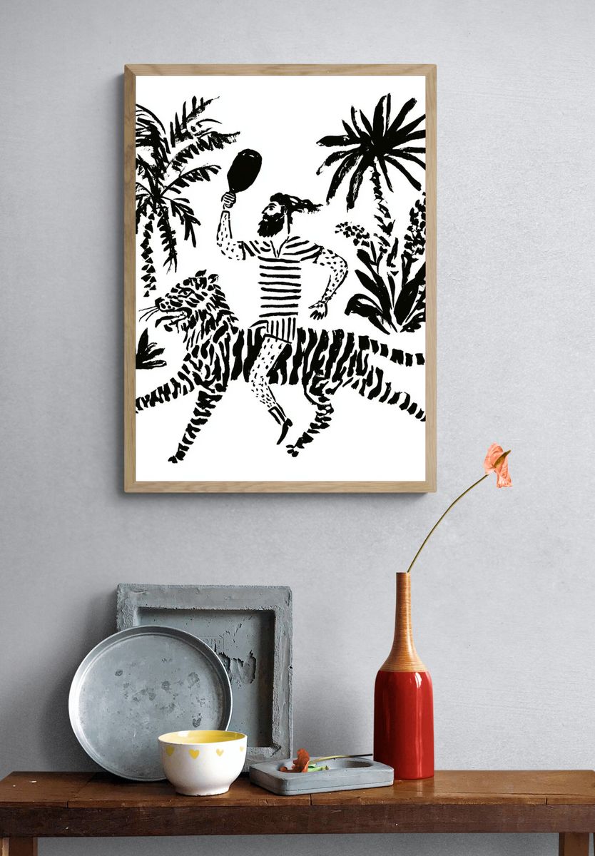Jungle Rider Ink Poster. — room view 3