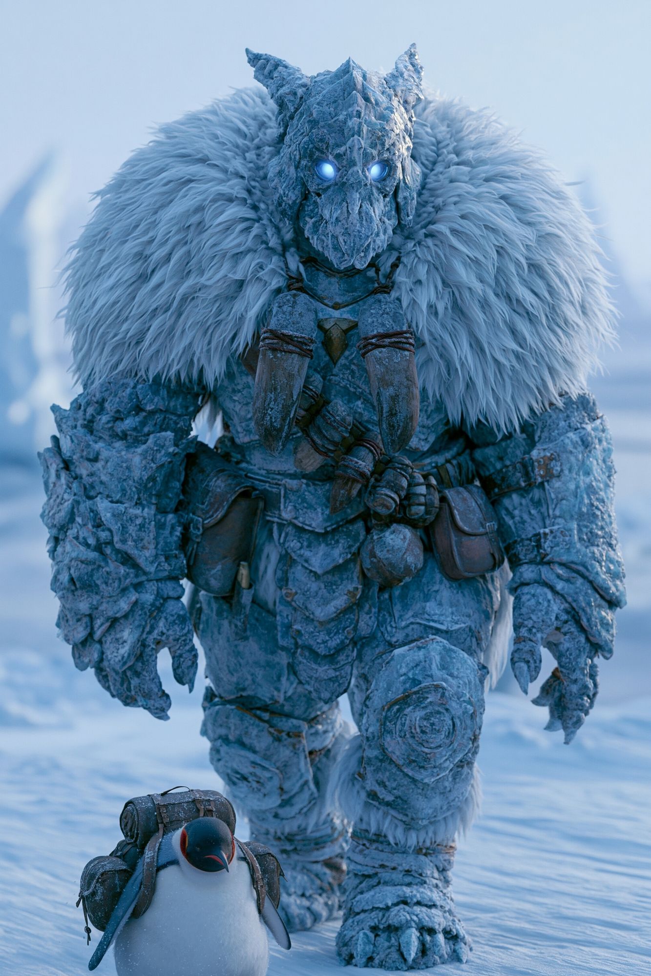 Ice Guardian Fantasy Illustration Poster. poster detail