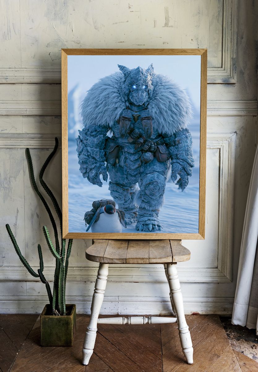 Ice Guardian Fantasy Illustration Poster. room preview