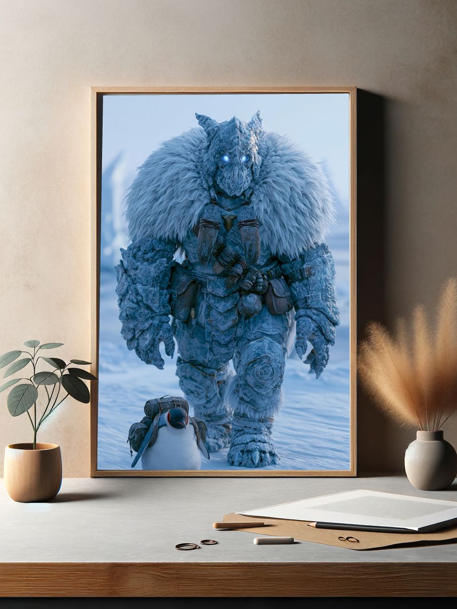 Ice Guardian Fantasy Illustration Poster. — room view 2