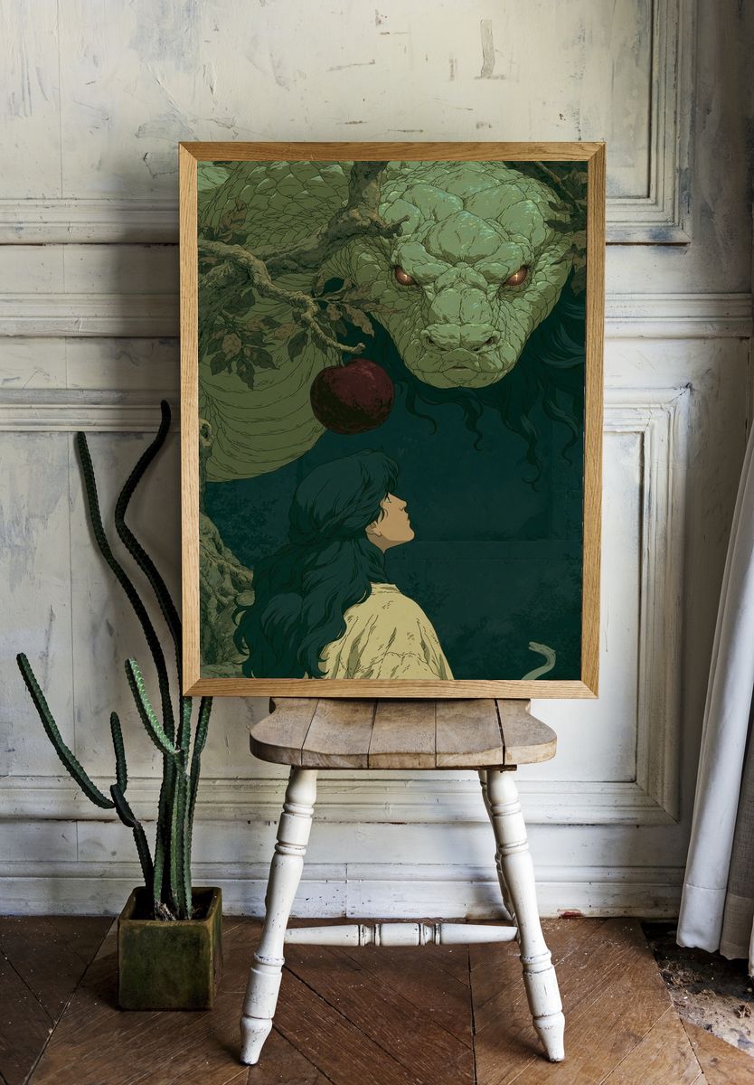 Forest Dragon Encounter Print. — room view 1