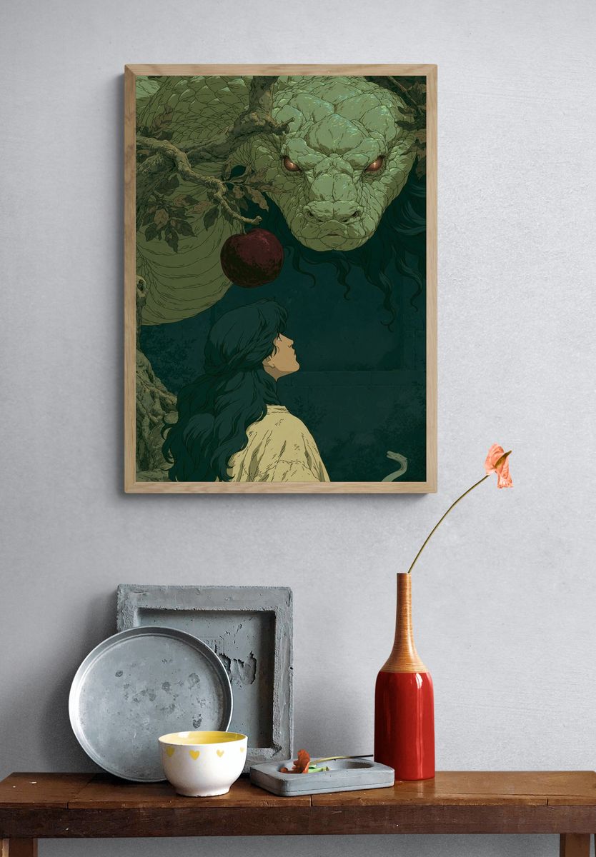 Forest Dragon Encounter Print. — room view 3