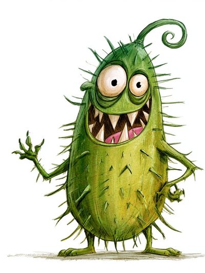 Green Monster Cartoon Poster.