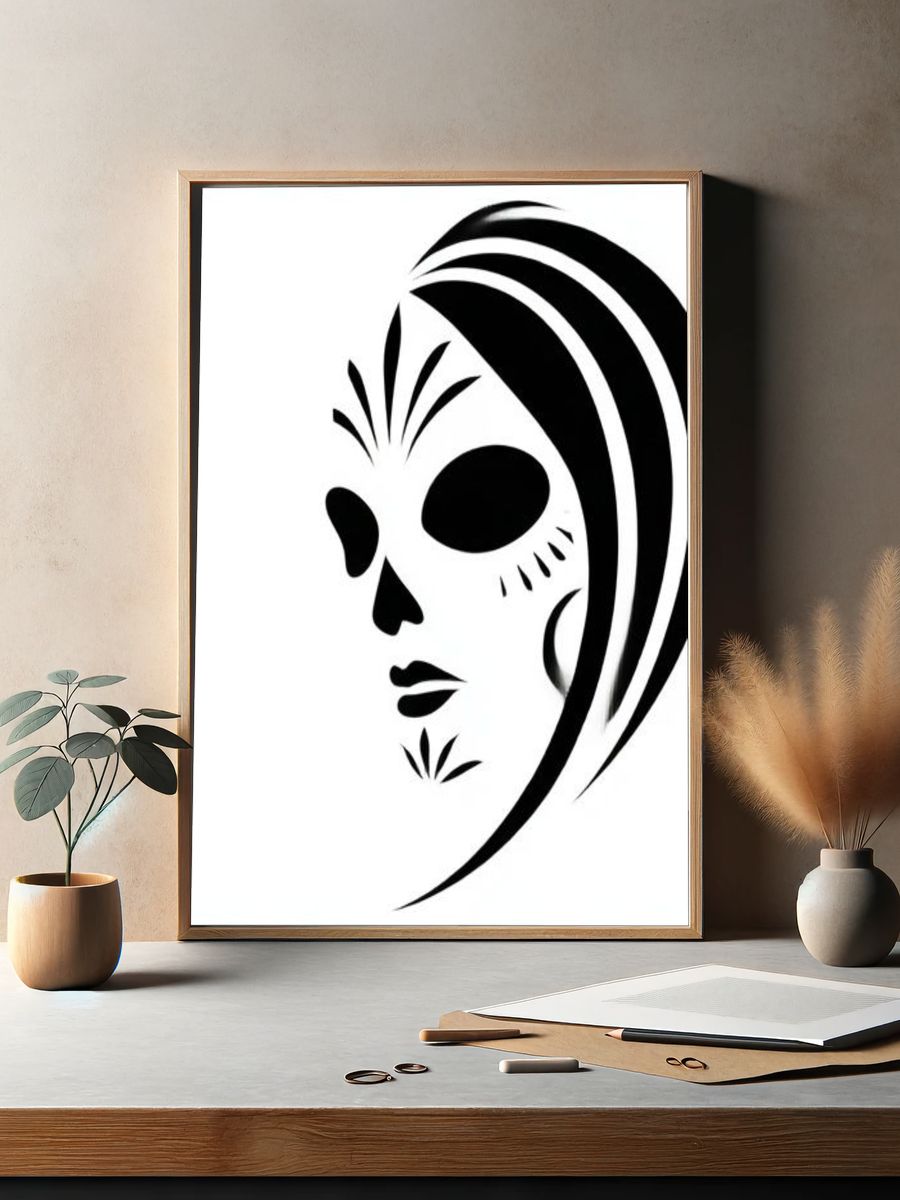 Sugar Skull Minimalist Poster. — room view 2