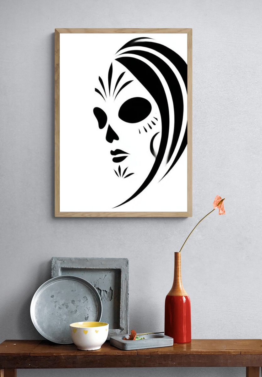 Sugar Skull Minimalist Poster. — room view 3