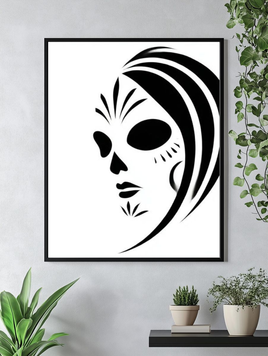 Sugar Skull Minimalist Poster. — room view 4