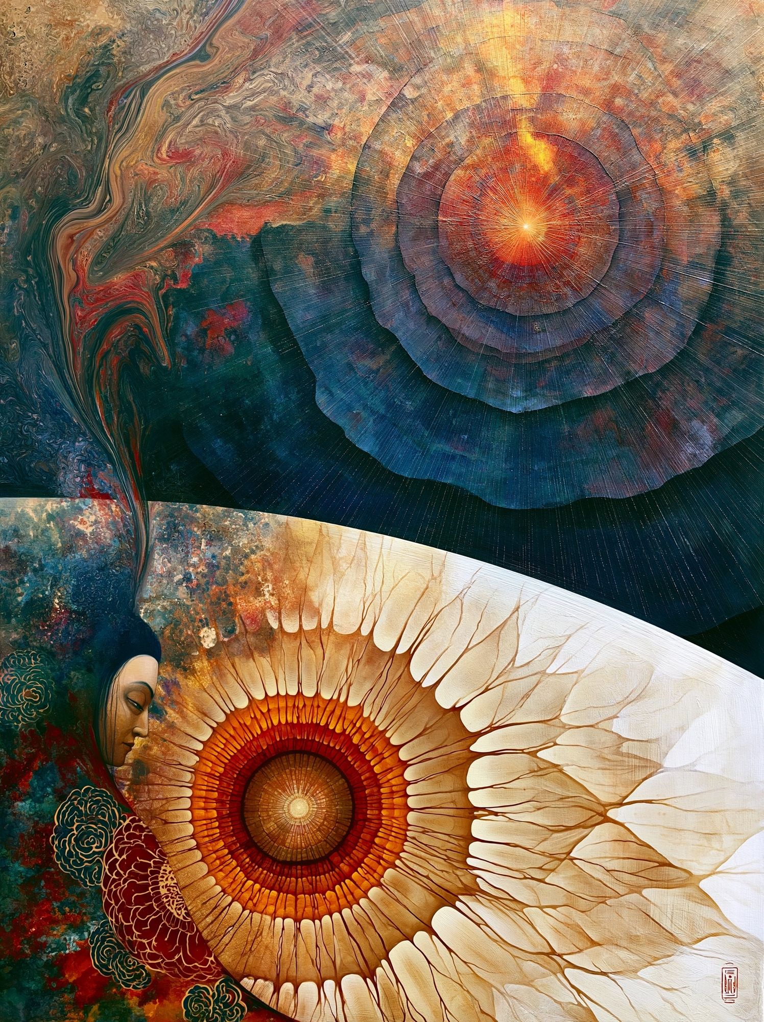 Celestial Lotus Meditation Poster. poster detail