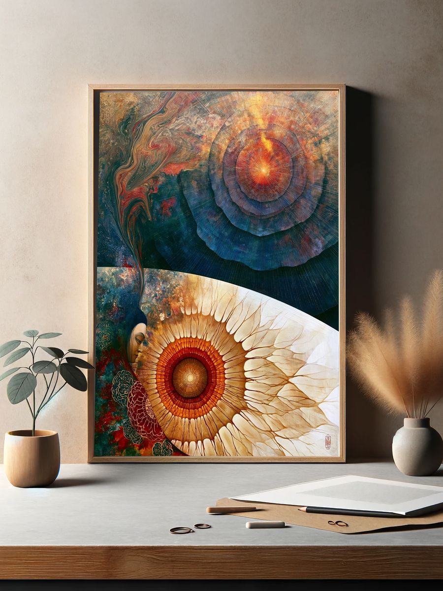 Celestial Lotus Meditation Poster. — room view 2