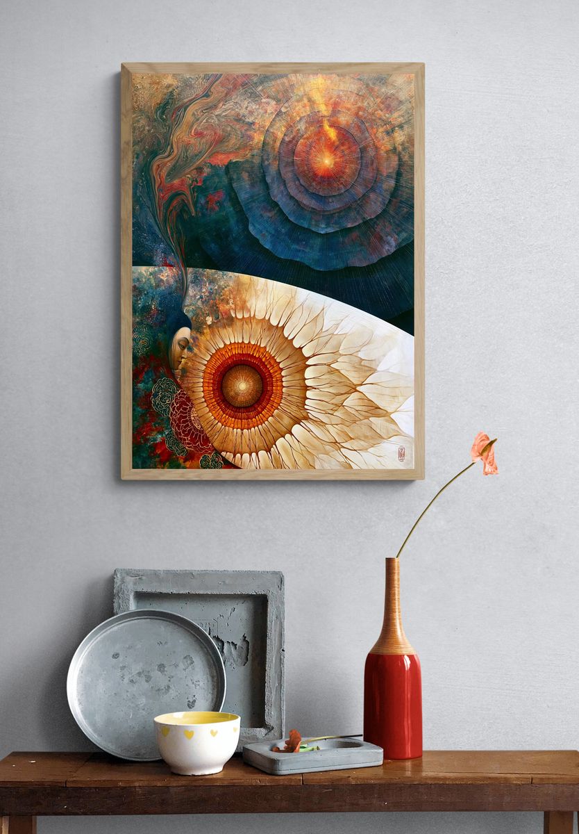 Celestial Lotus Meditation Poster. — room view 3