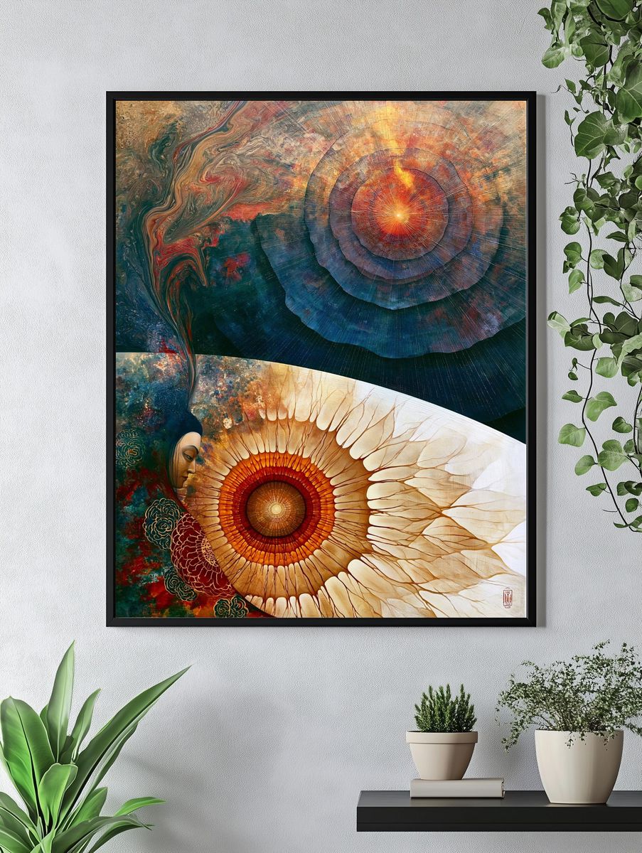 Celestial Lotus Meditation Poster. — room view 4