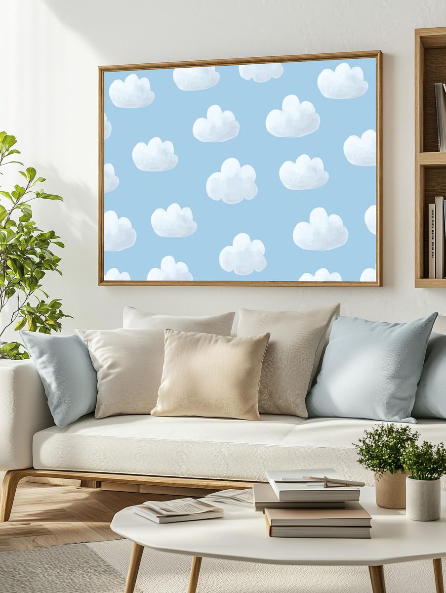 Clouds wallpaper, cute HD background. — room view 2