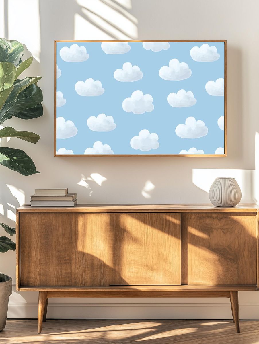 Clouds wallpaper, cute HD background. — room view 3