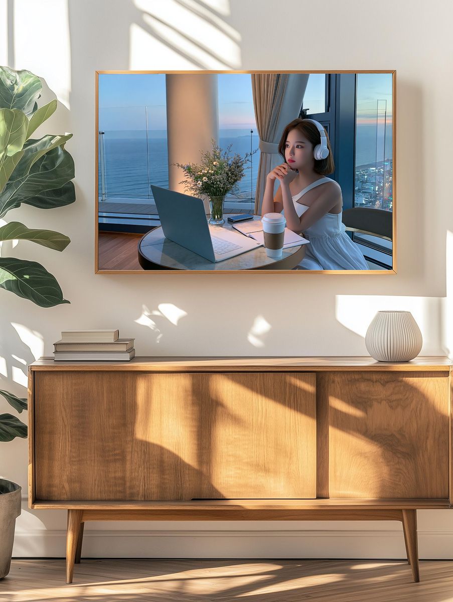 Seaside Evening Portrait Print. — room view 3