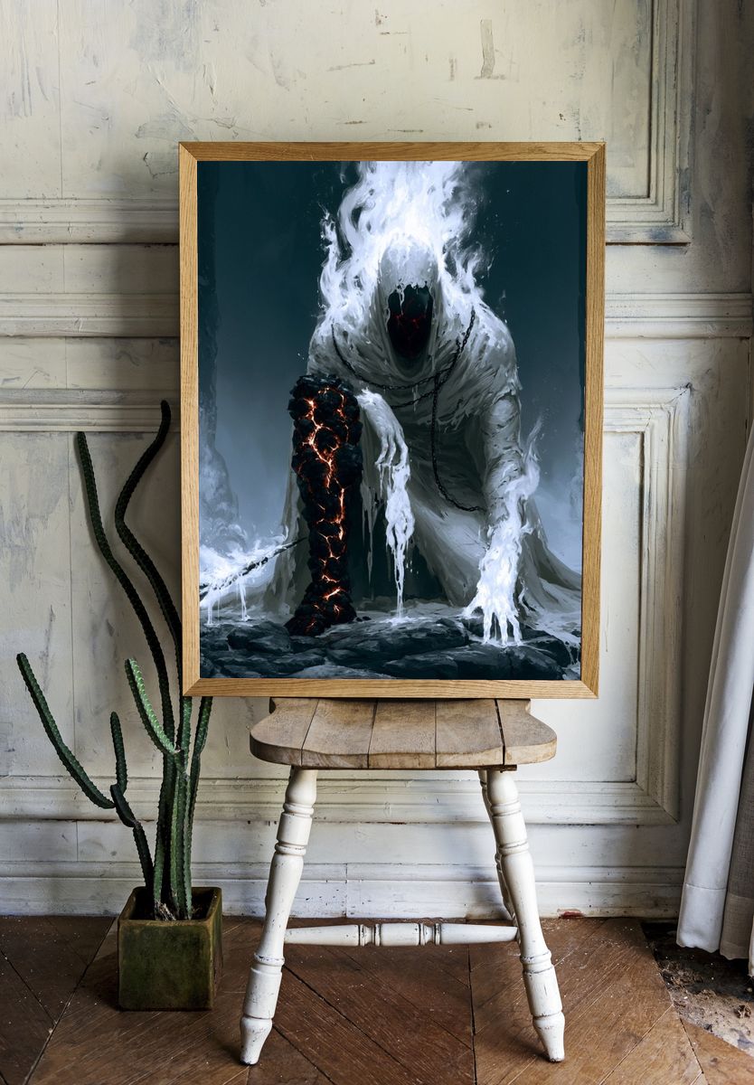 Cursed Ice Wraith Fantasy Print. room preview