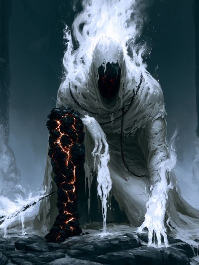 Cursed Ice Wraith Fantasy Print.