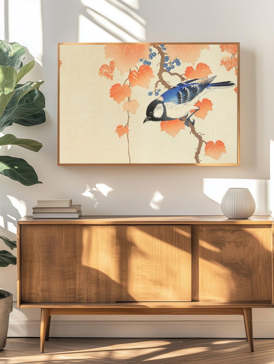Ohara Koson wallpaper, Japanese desktop. — room view 3