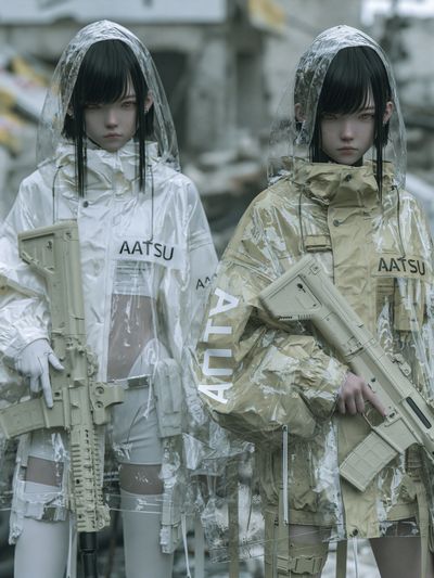 Cyberpunk Twins Portrait Print.