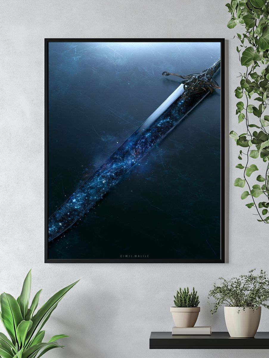 Cosmic Sword Illustration Poster. — room view 4