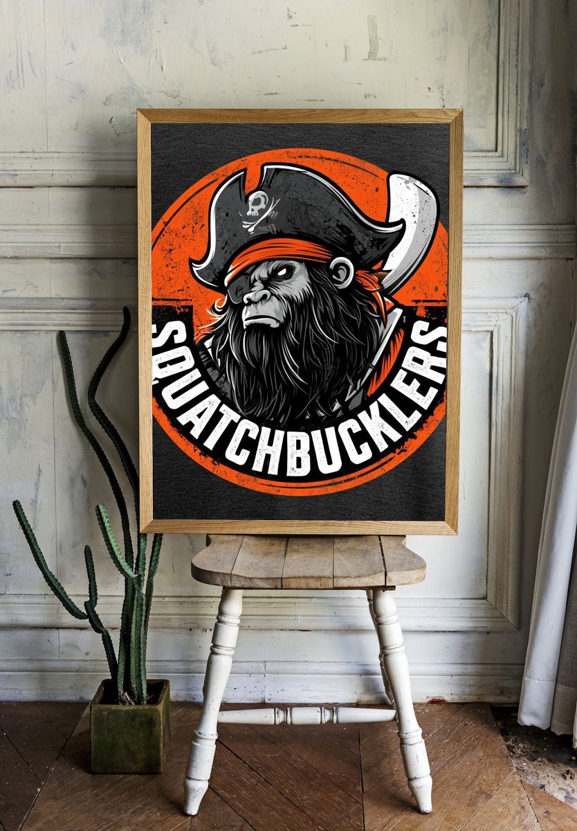 Squatchbucklers Pirate Ape Print. room preview
