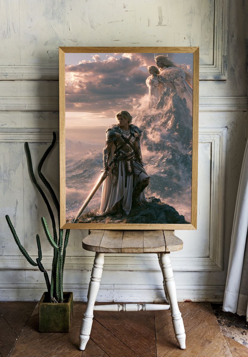 Fantasy Mountain Guardians Poster. — room view 1