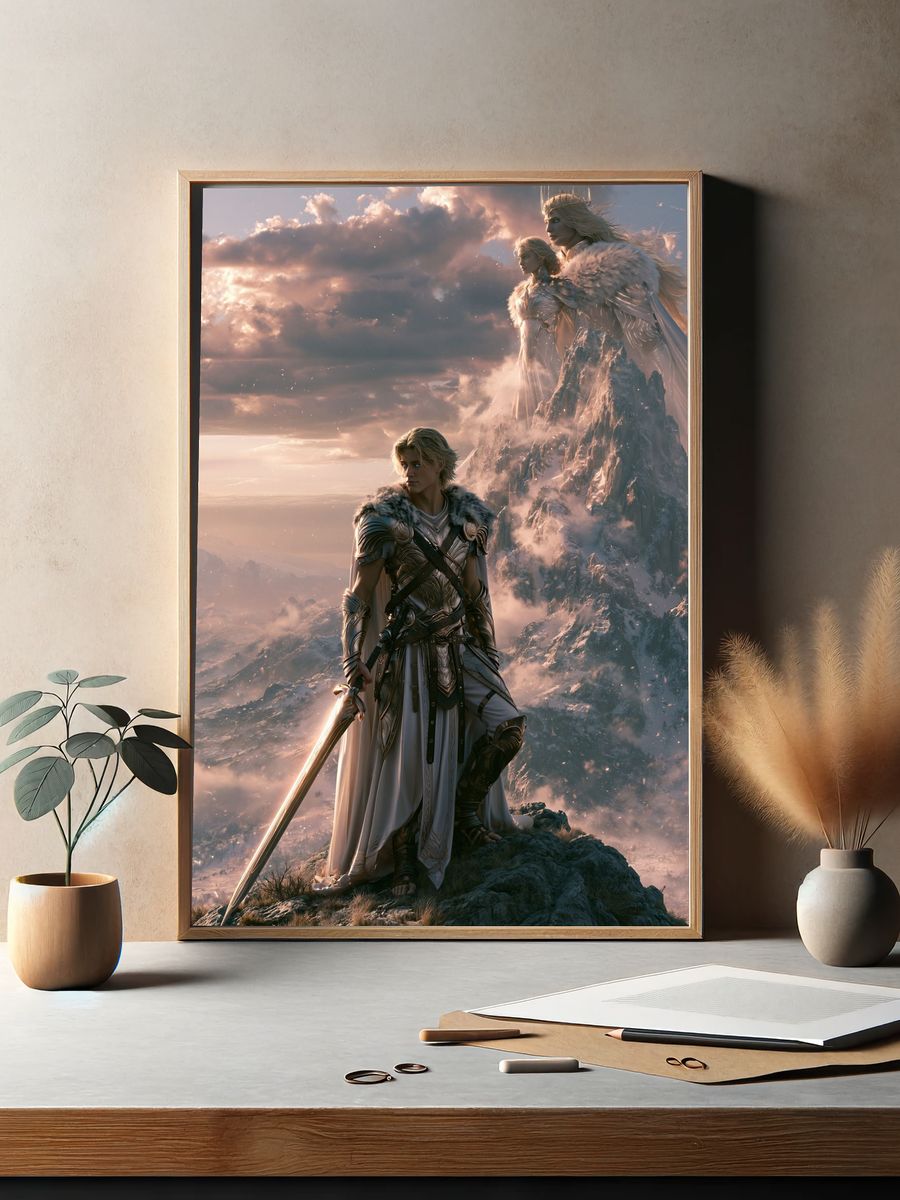 Fantasy Mountain Guardians Poster. — room view 2