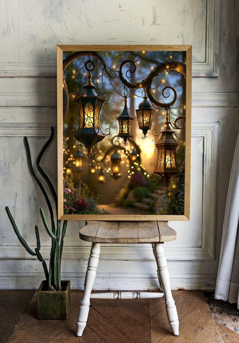 Enchanted Lantern Garden Poster. room preview