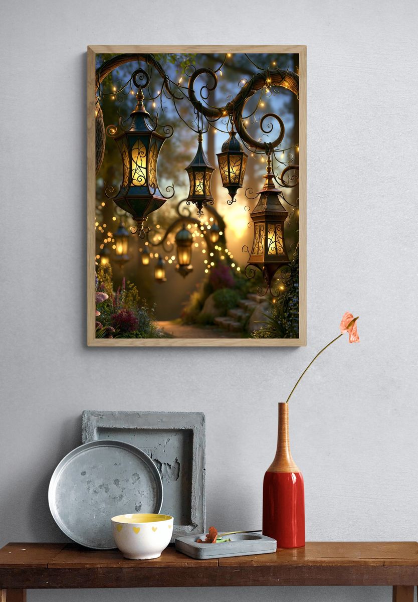 Enchanted Lantern Garden Poster. — room view 3