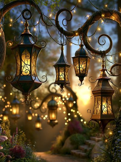 Enchanted Lantern Garden Poster.