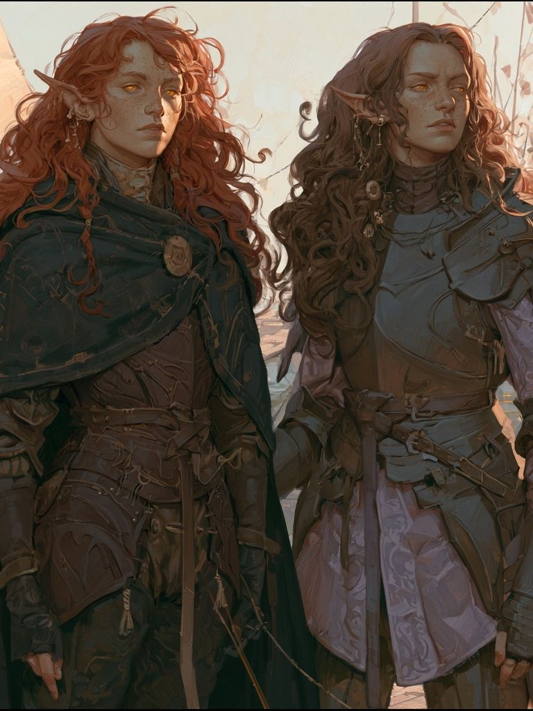 Elven Warriors Fantasy Illustration Poster. poster detail