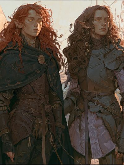 Elven Warriors Fantasy Illustration Poster. poster
