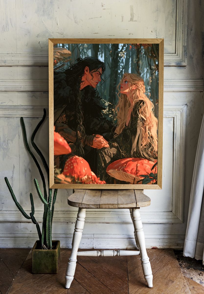 Forest Lovers Digital Art Poster. room preview